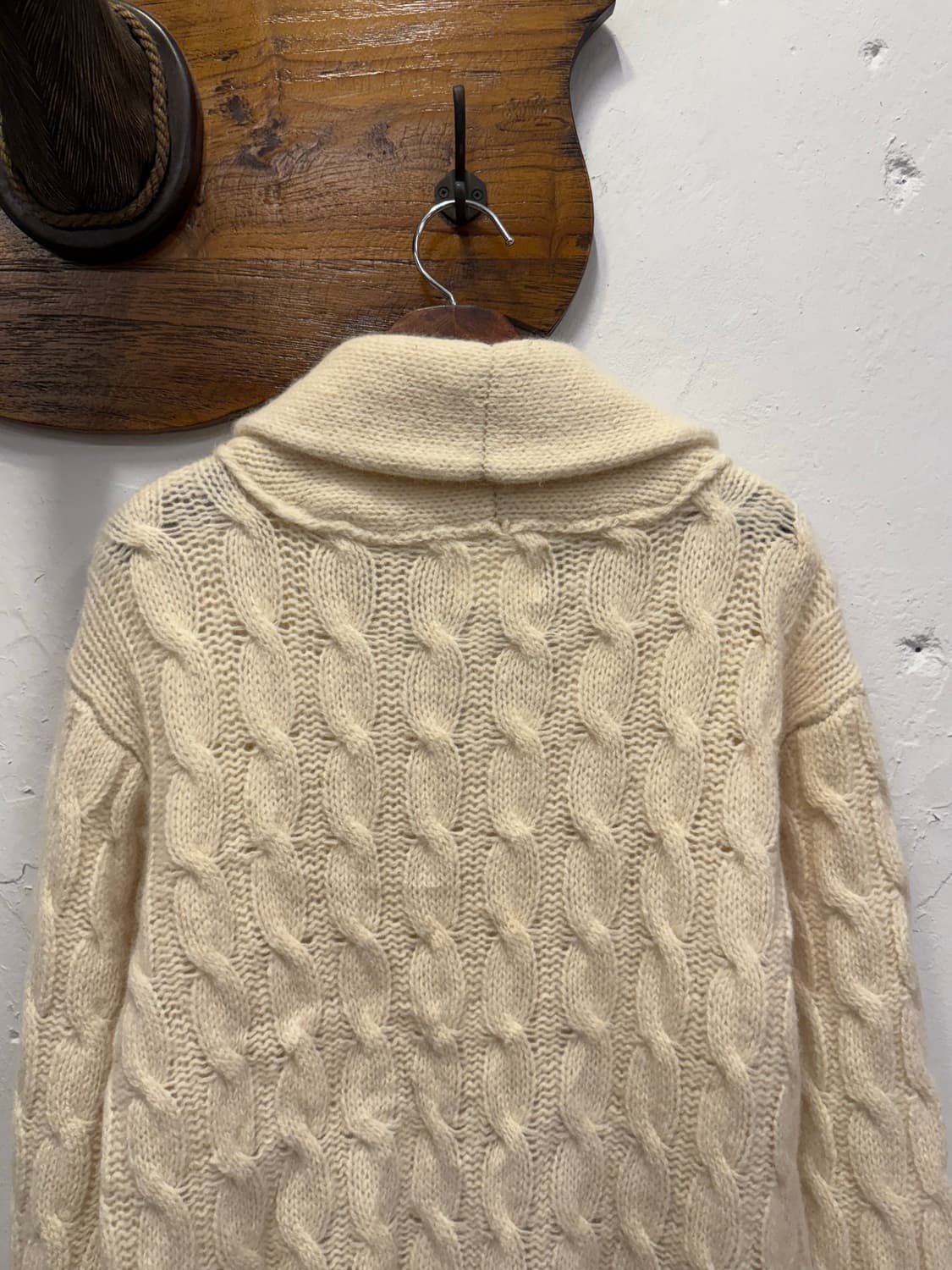 M) NAVAL Tokyo Japan Wool Cable Shawl Ca 상품이미지6