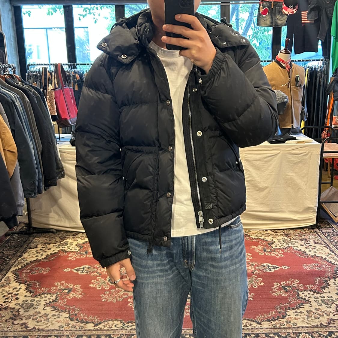 S) 폴로 랄프로렌 블랙 후드 덕다운 패딩 점퍼 상품이미지10