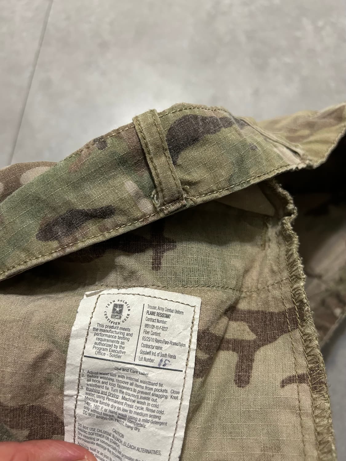 USA 미군 멀티캠  오리지널  BDU 방염 필드팬츠  32인치 상품이미지4