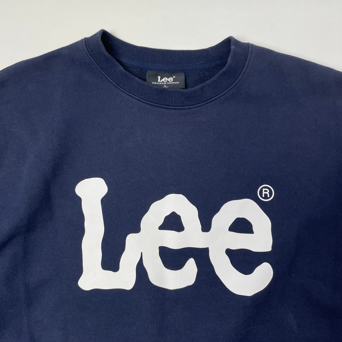 [택포] lee 리 빅로고 도톰 긴팔 맨투맨 네이비 L 상품이미지3