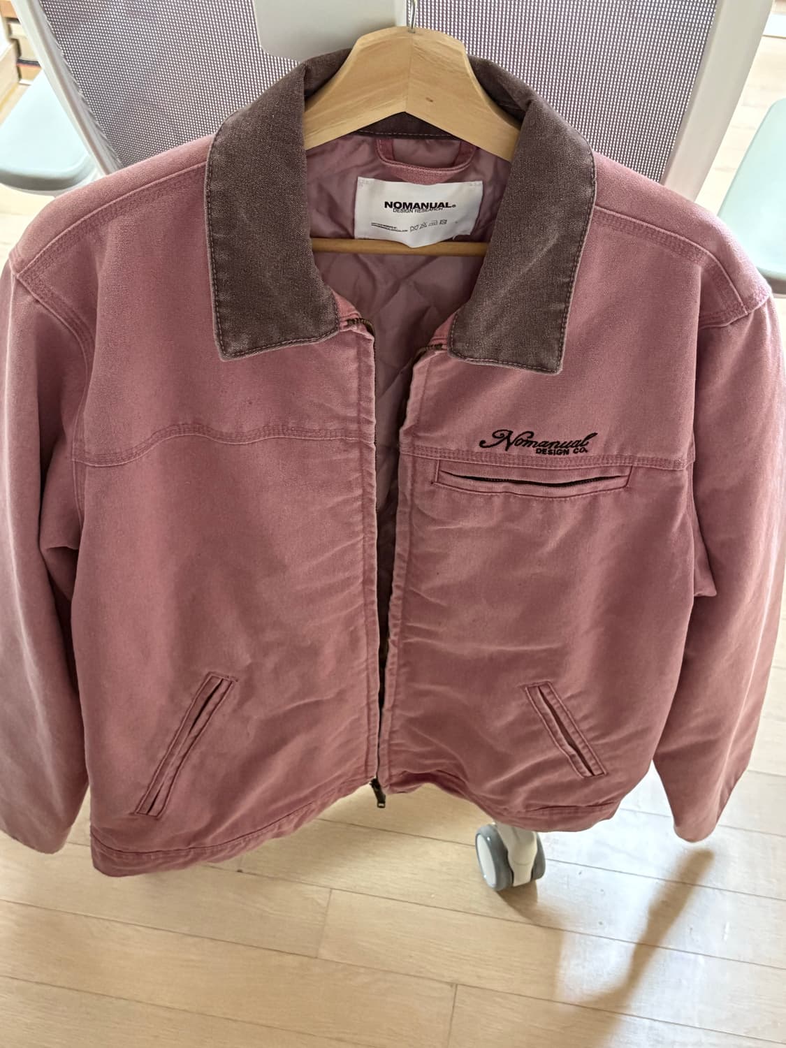 노메뉴얼 WASHED WORK JACKET - WASHED PINK(L) 상품이미지2