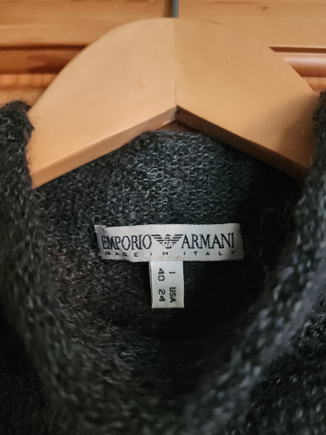 emporio armani 그린 그레이 울 반팔 폴라 니트 상품이미지9