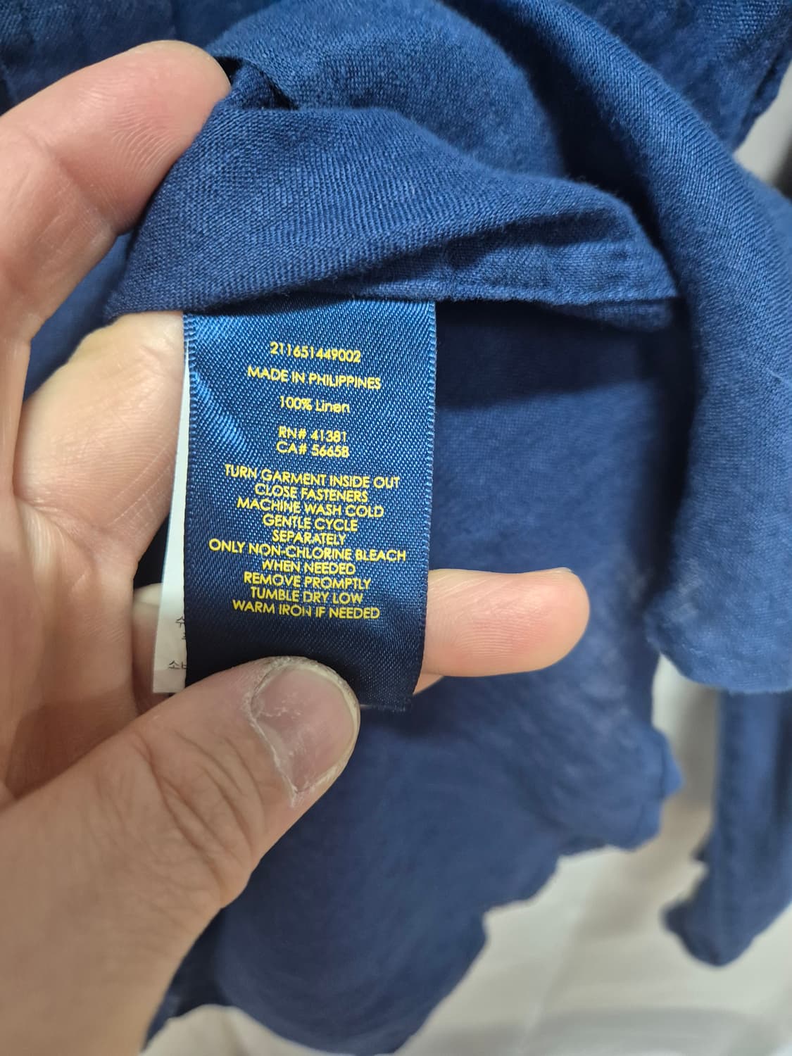 폴로 린넨 셔츠 네이비  상품이미지3