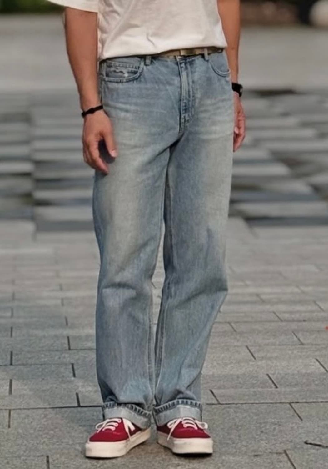 솔리드옴므 워싱 연청 데님 팬츠 50(33-34) 상품이미지1