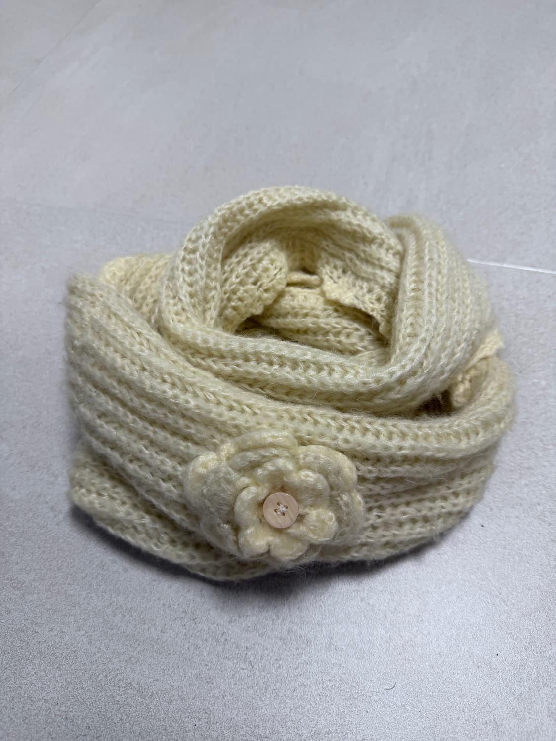 코사지 모리 뜨개 단추 머플러 상품이미지1