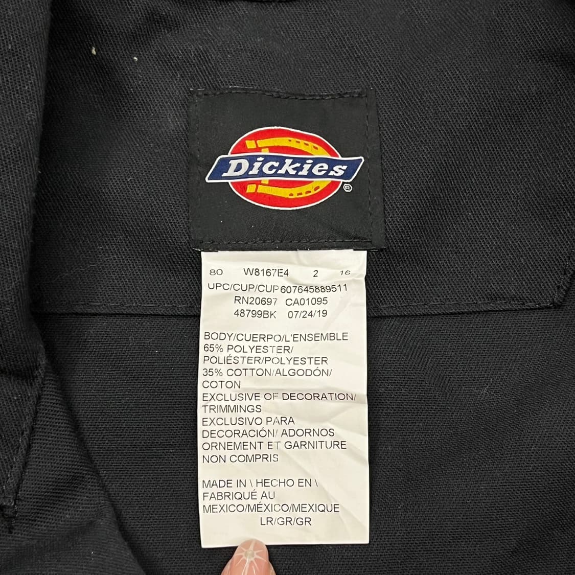 [정품/2] 디키즈 블랙 점프수트 작업복 b14 상품이미지5