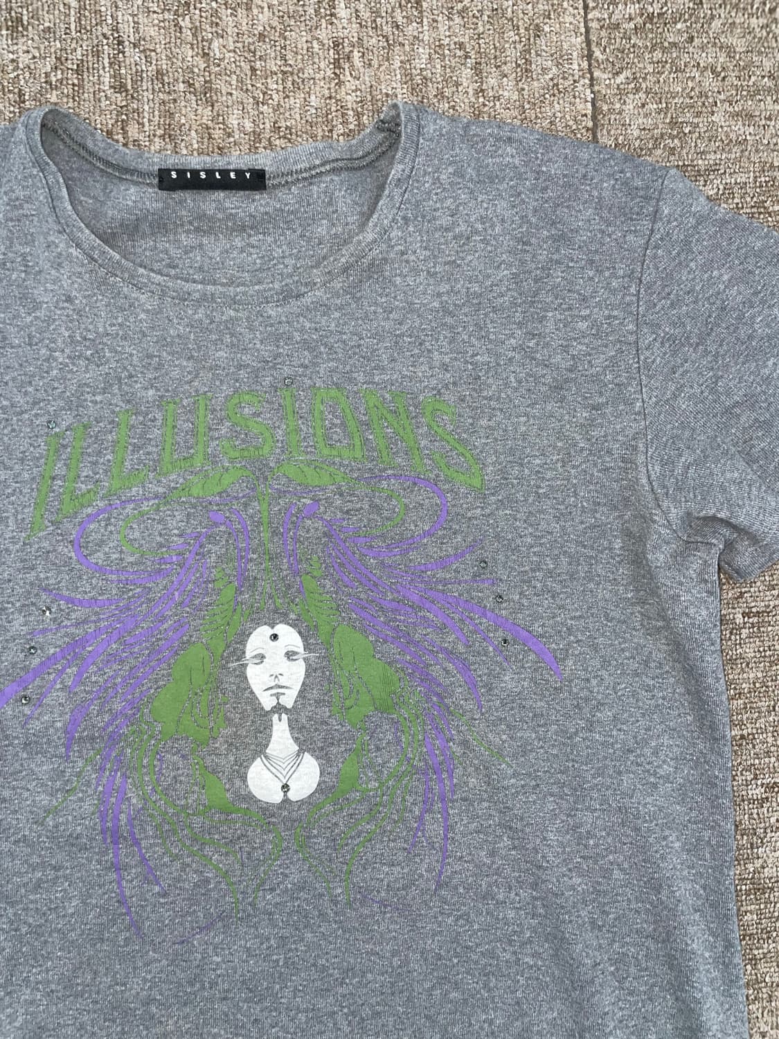 Gray Cubic Ethnic punk T-shirt 상품이미지5