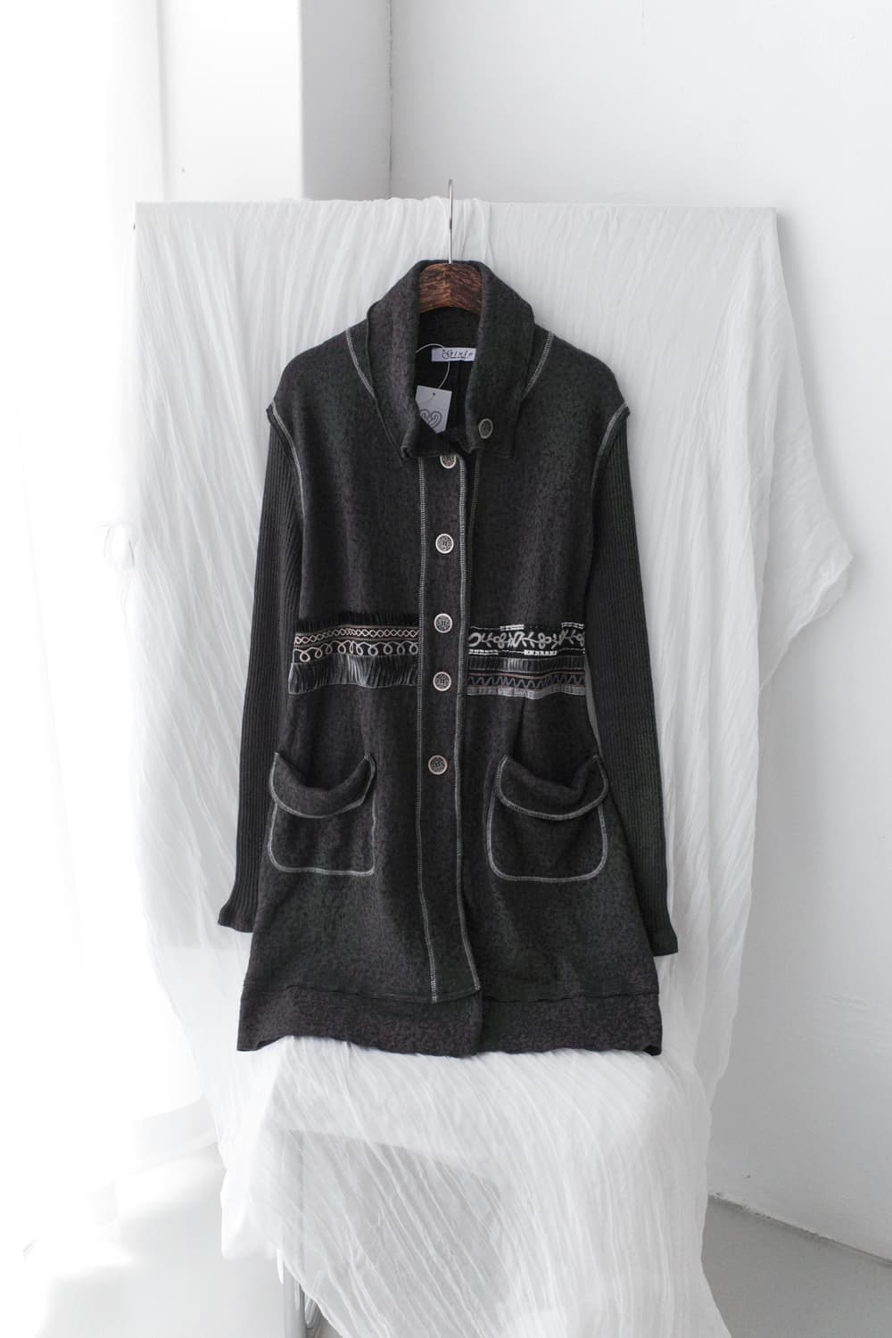 knit pattern long cardigun 상품이미지1