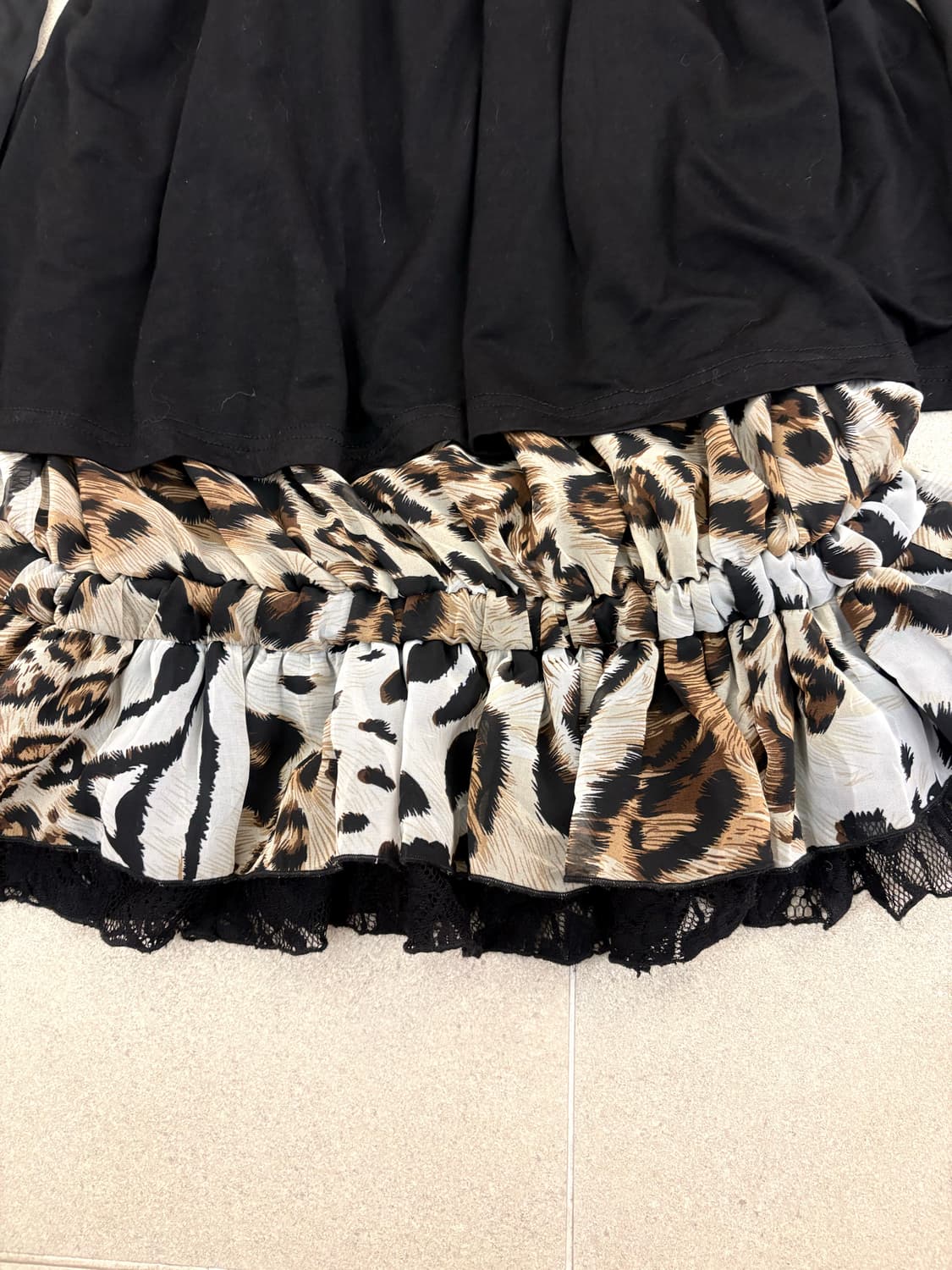 블랙 레오파드 시스루 원피스 상품이미지4