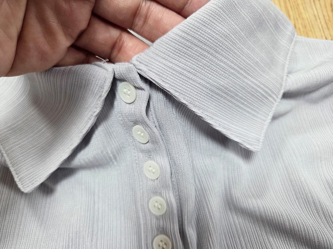 스컬프터(sculptor) 버튼 다운 벨소매 티셔츠 55 새상품 상품이미지6