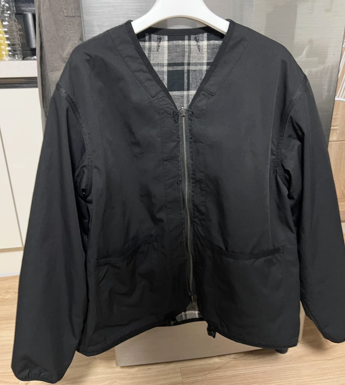 이얼즈어고 리버시블 라이너 블랙/체크 L 상품이미지1