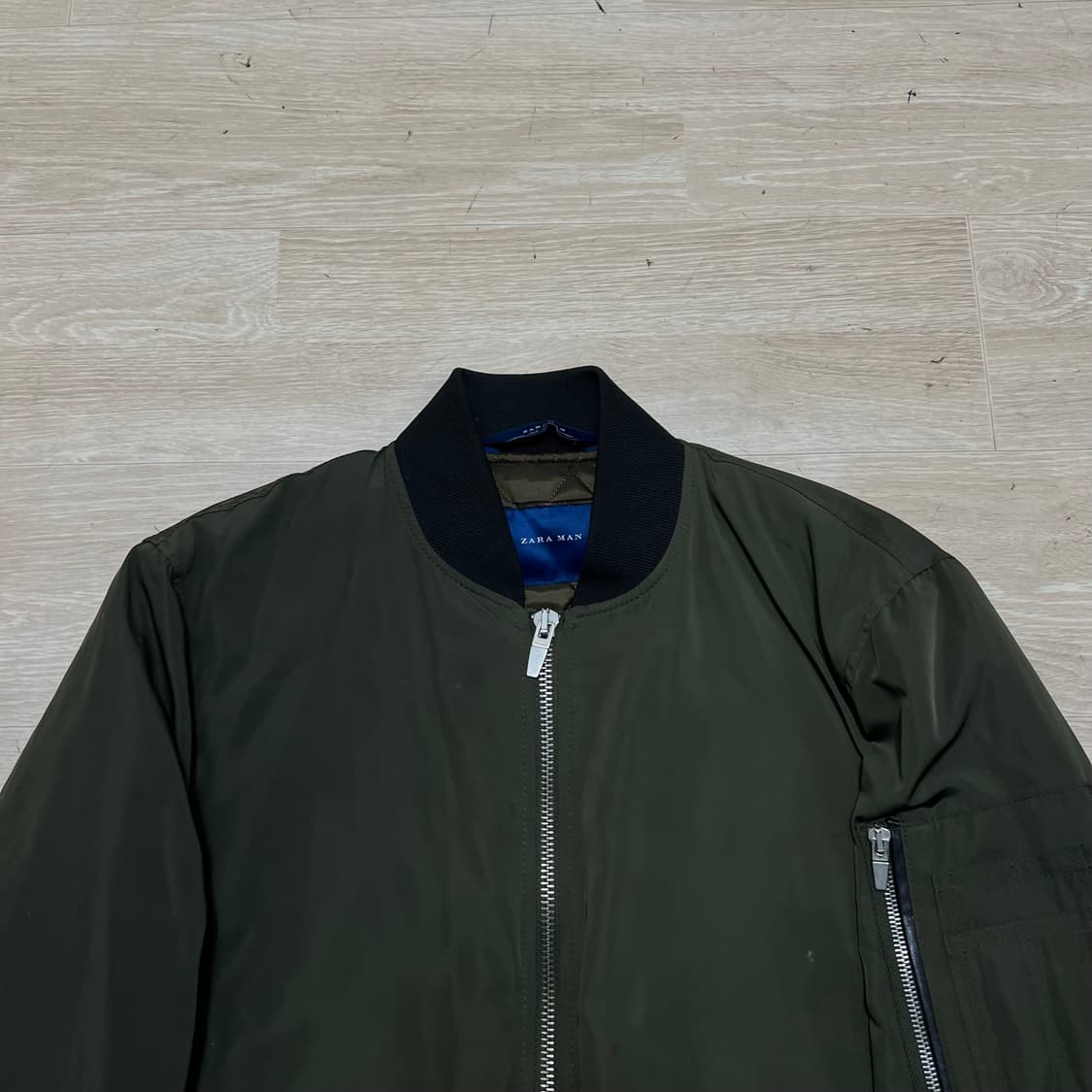 자라 맨 포켓 MA-1 항공점퍼 봄버자켓 [카키] M/95 상품이미지2