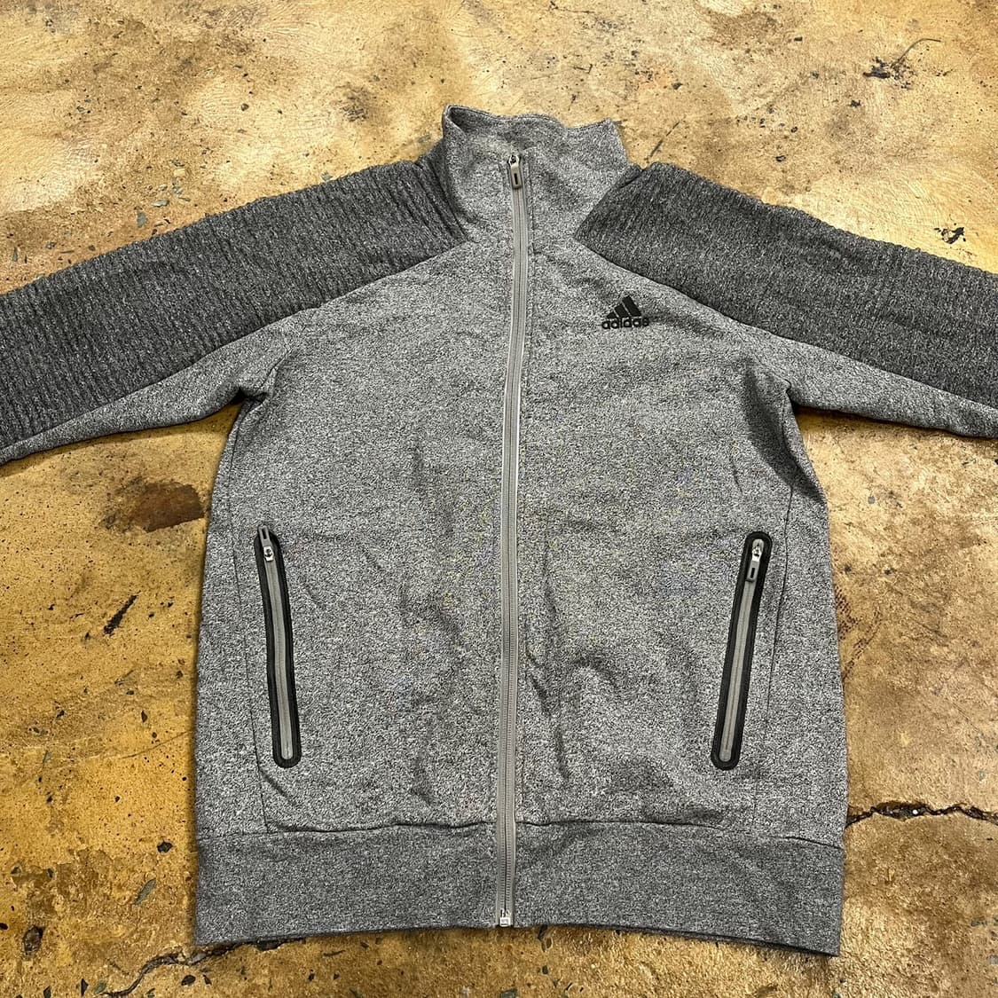 [정품/105] 아디다스 그레이 니트 집업 져지 b14 상품이미지3