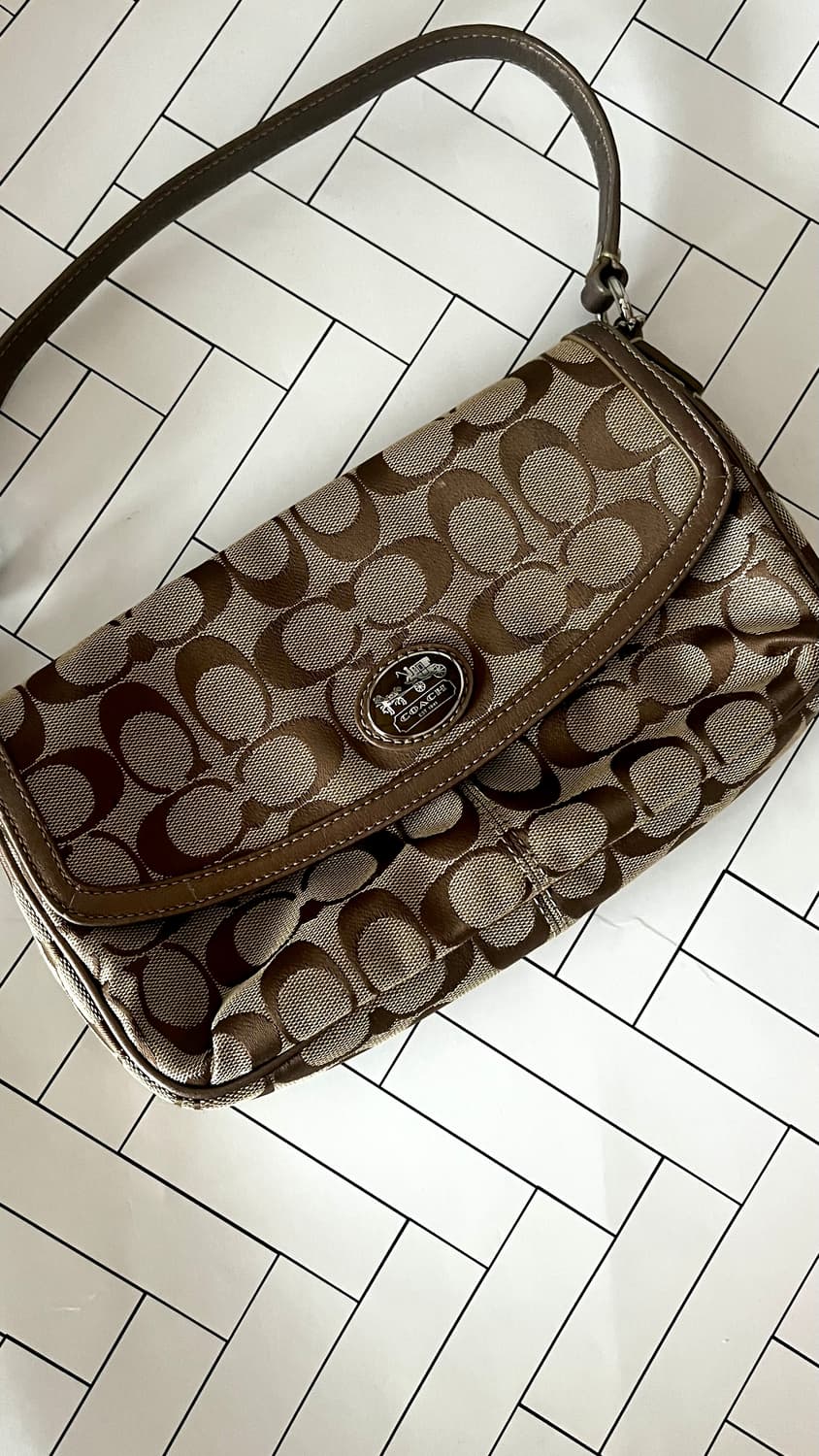 90s coach 코치 시그니처 브라운 숄더백 상품이미지7