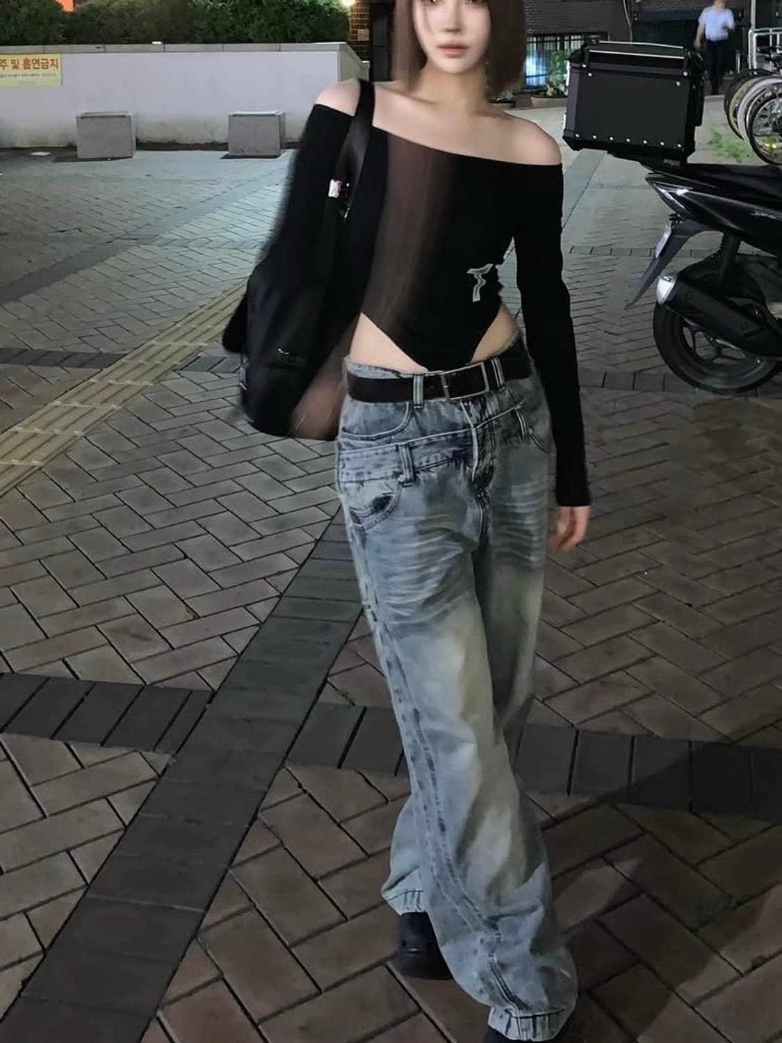아이돈워너셀 레이어 커브 데님 상품이미지1