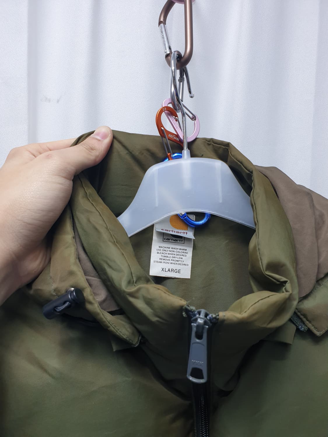 칼하트 후드 패딩 자켓 올리브 카키 xl 상품이미지9