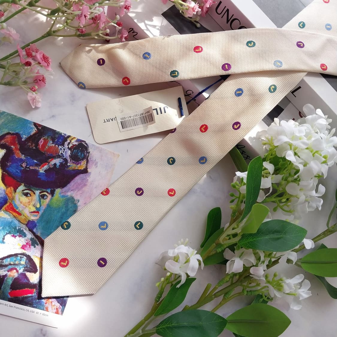 질스튜어트 실크 도트 패턴 넥타이 5.6cm S등급 새상품 K2402 상품이미지2