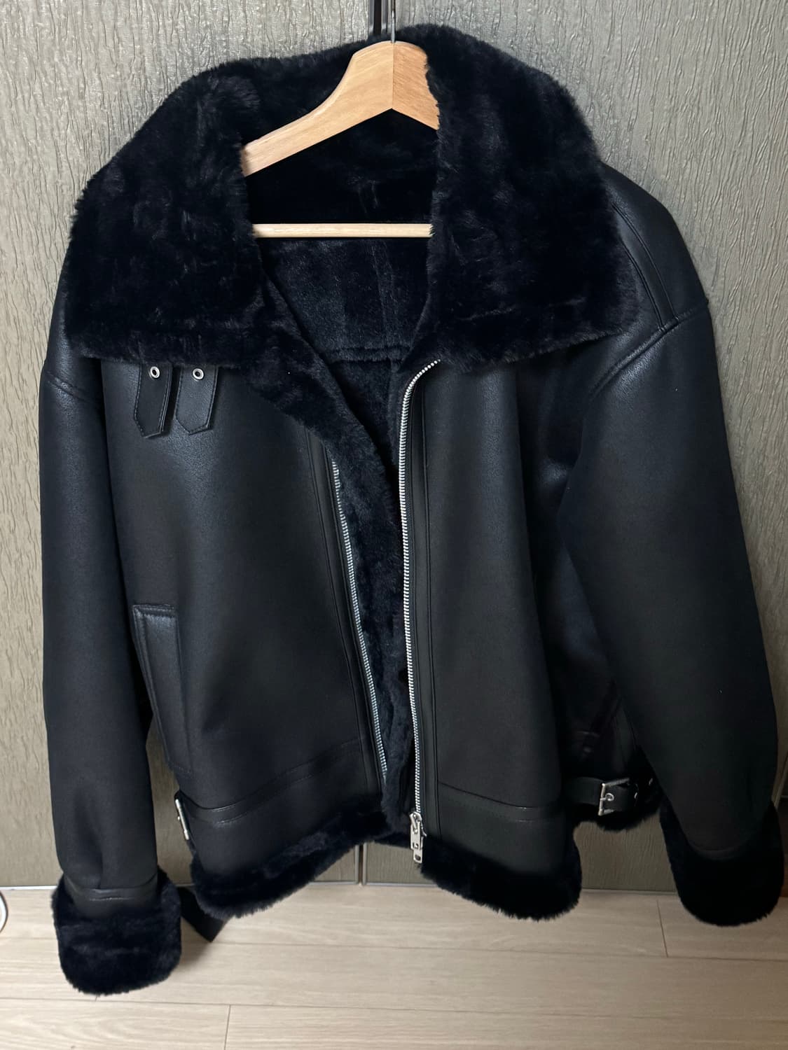 도프제이슨 하이넥 레더 무톤 자켓 상품이미지2