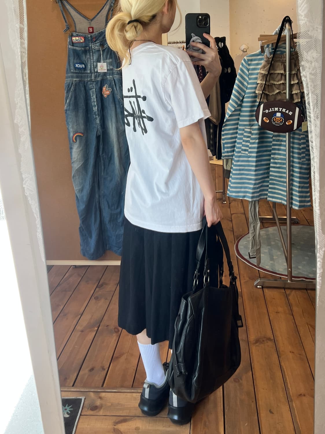 스투시 화이트 베이직 반팔  상품이미지4