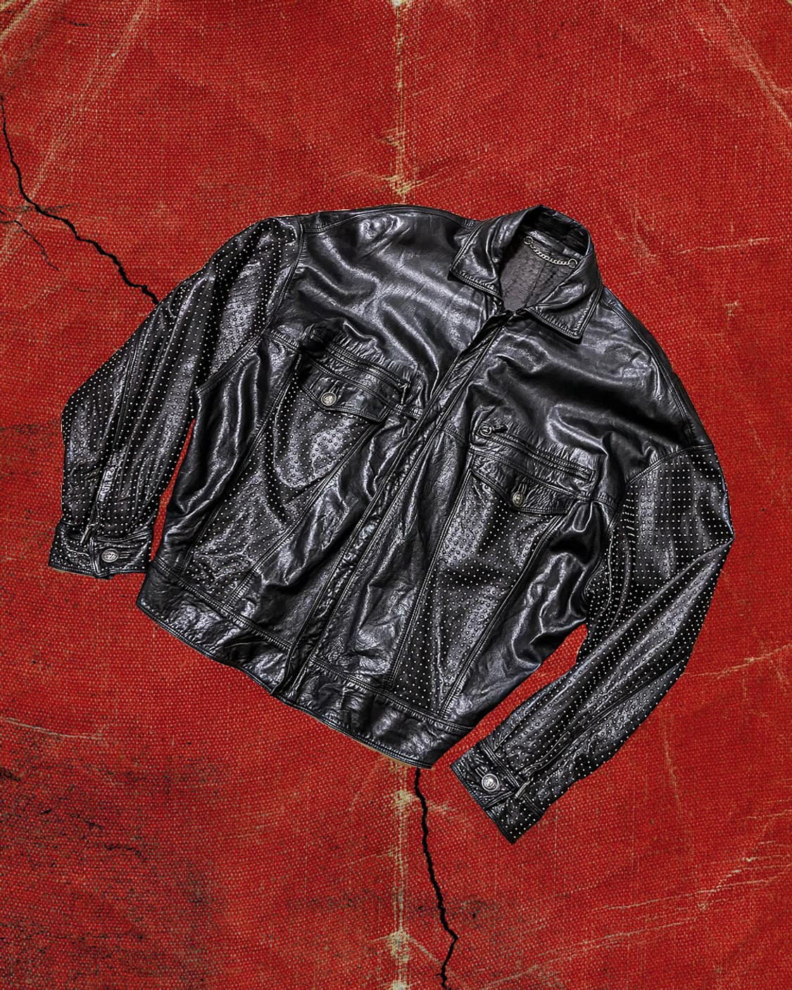 Gianni versace 베르사체 쿠틔르 골드 스터드 모토 자켓 상품이미지1