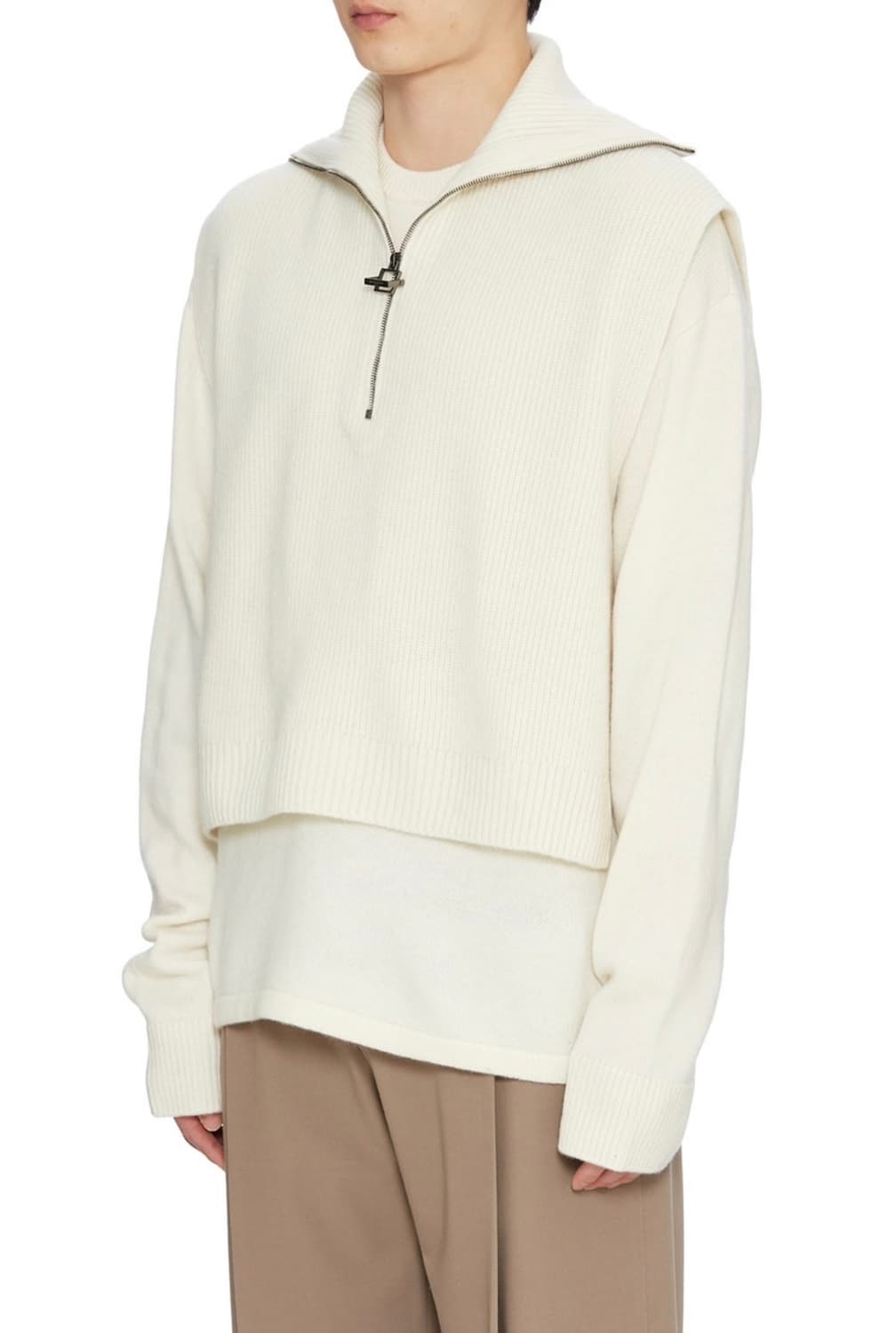 (48) 22fw 우영미 베스트 레이어드 니트 화이트 상품이미지5