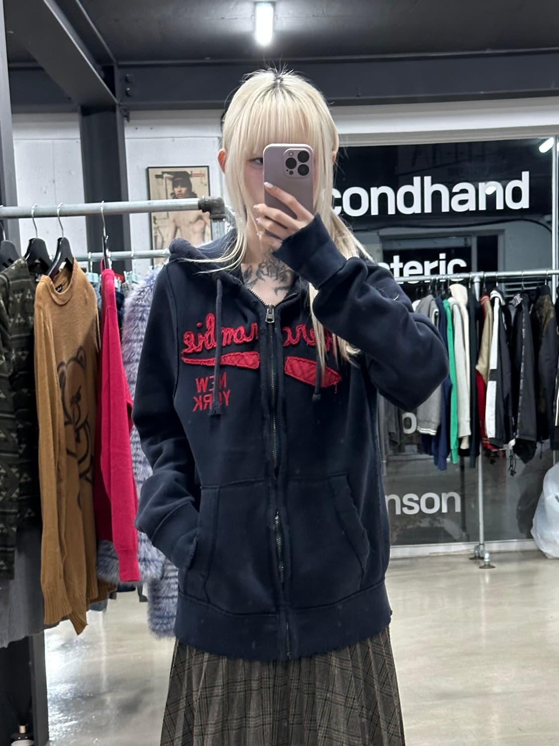 아베크롬비 검빨 후드 집업 상품이미지2