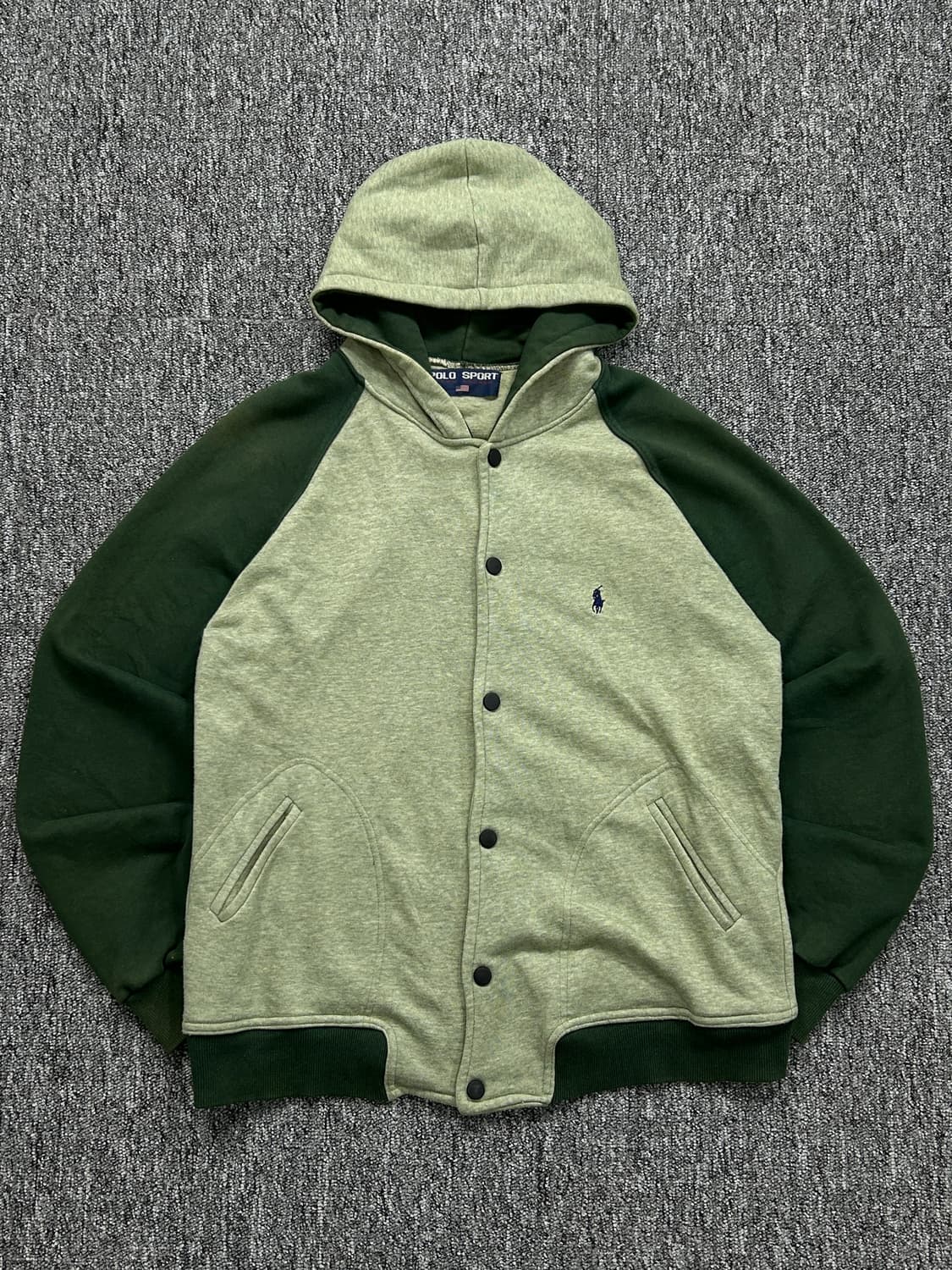 폴로 스포츠 그린 코튼 후드 자켓 M   상품이미지3