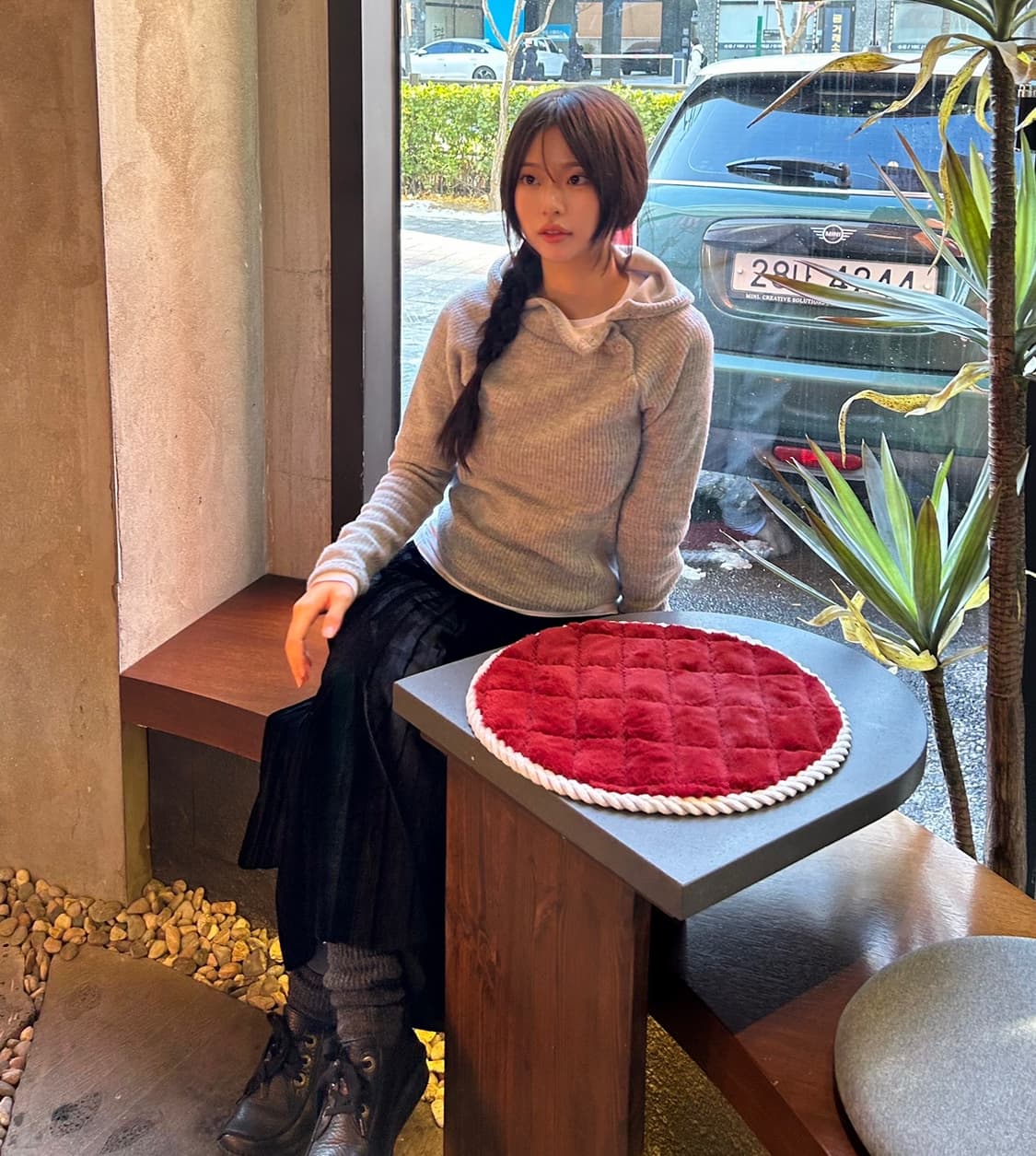 기모 포근 사선단추후드티 상품이미지5