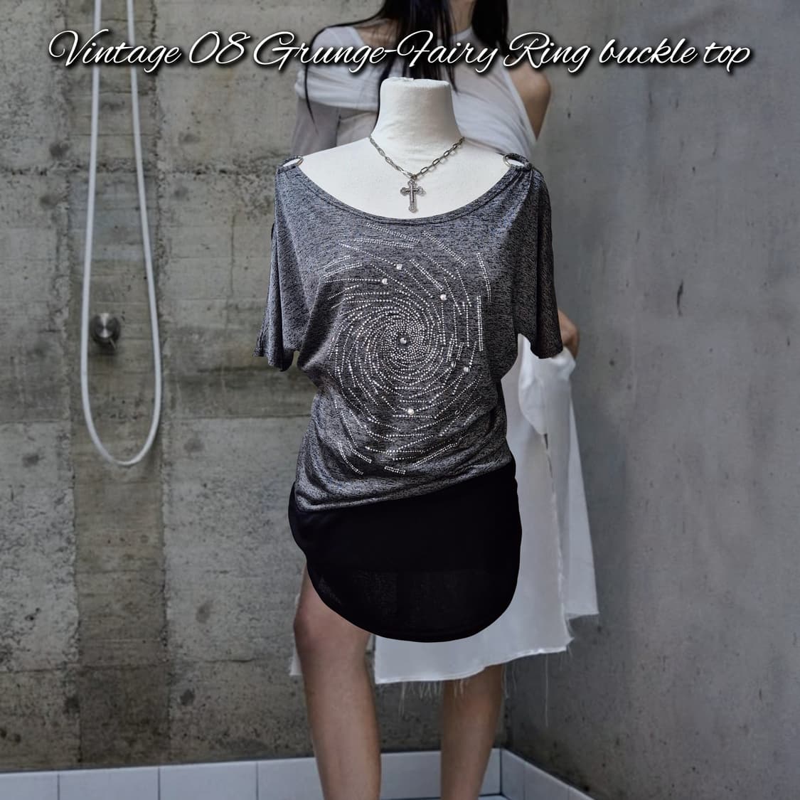 Vintage 08 Grunge-Fairy Ring buckle top 상품이미지1