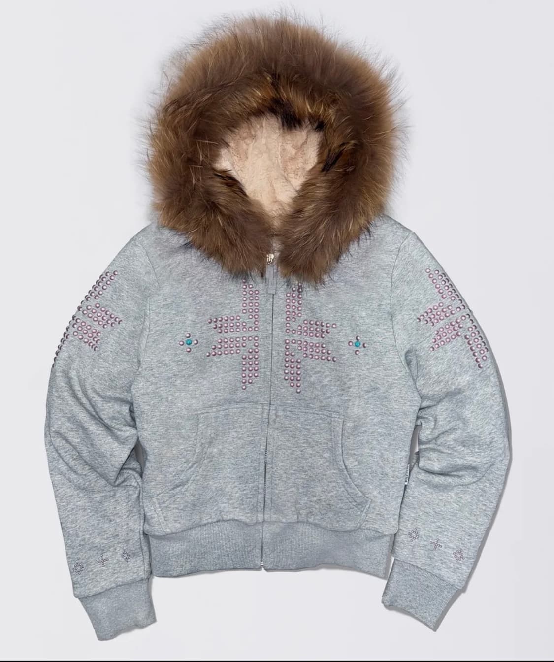 스컬프터 퍼 후드집업 상품이미지1