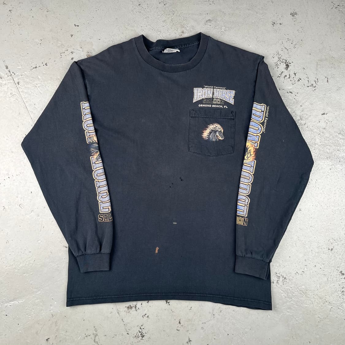 빈티지 Iron Horse Saloon 포켓 긴팔티 상품이미지1