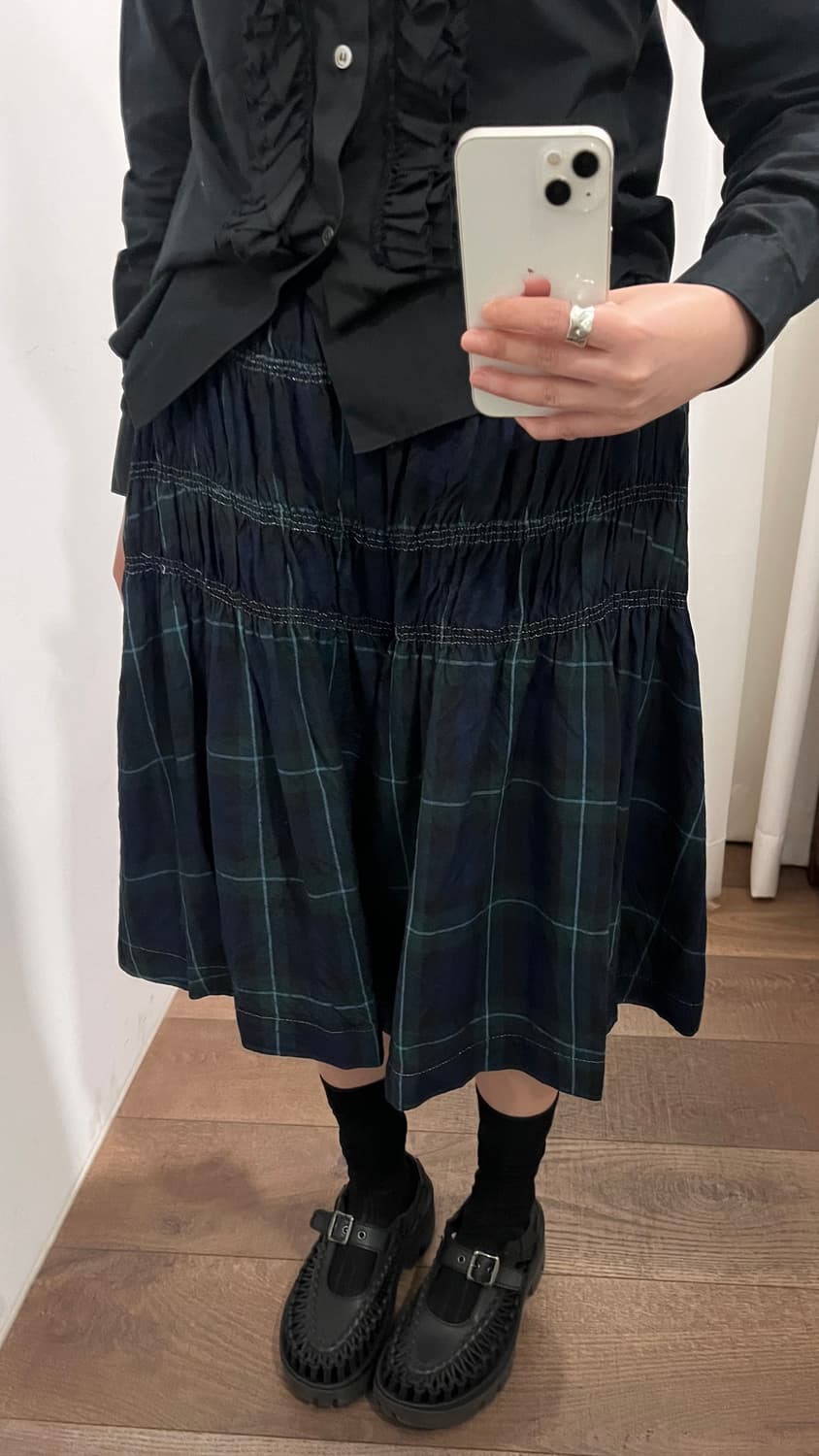 Shirring Check Skirt Pants 상품이미지3