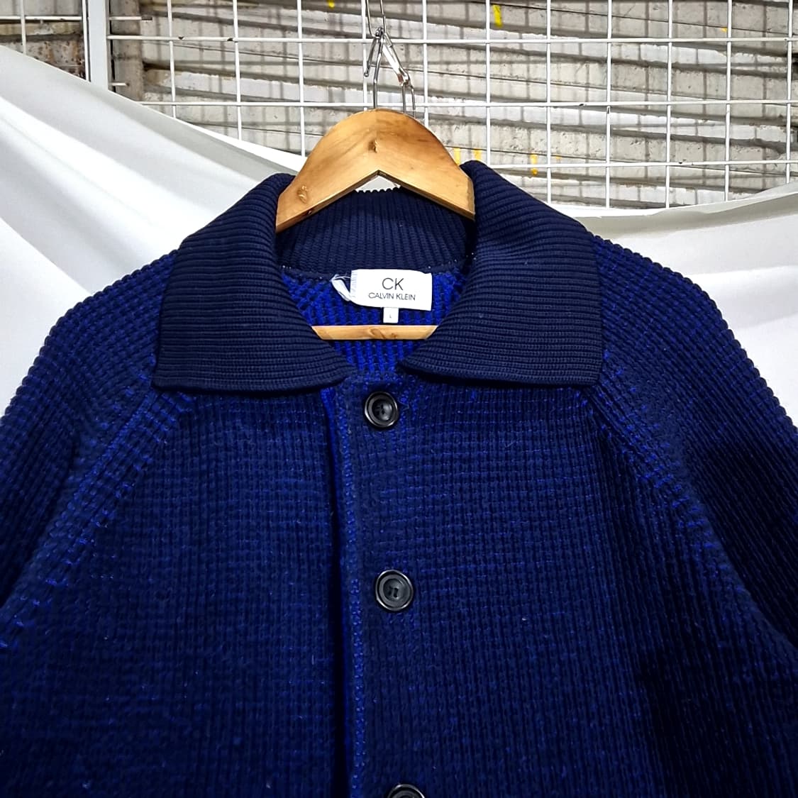 Calvin Klein 켈빈클라인 헤비 울 카라 가디건 상품이미지2