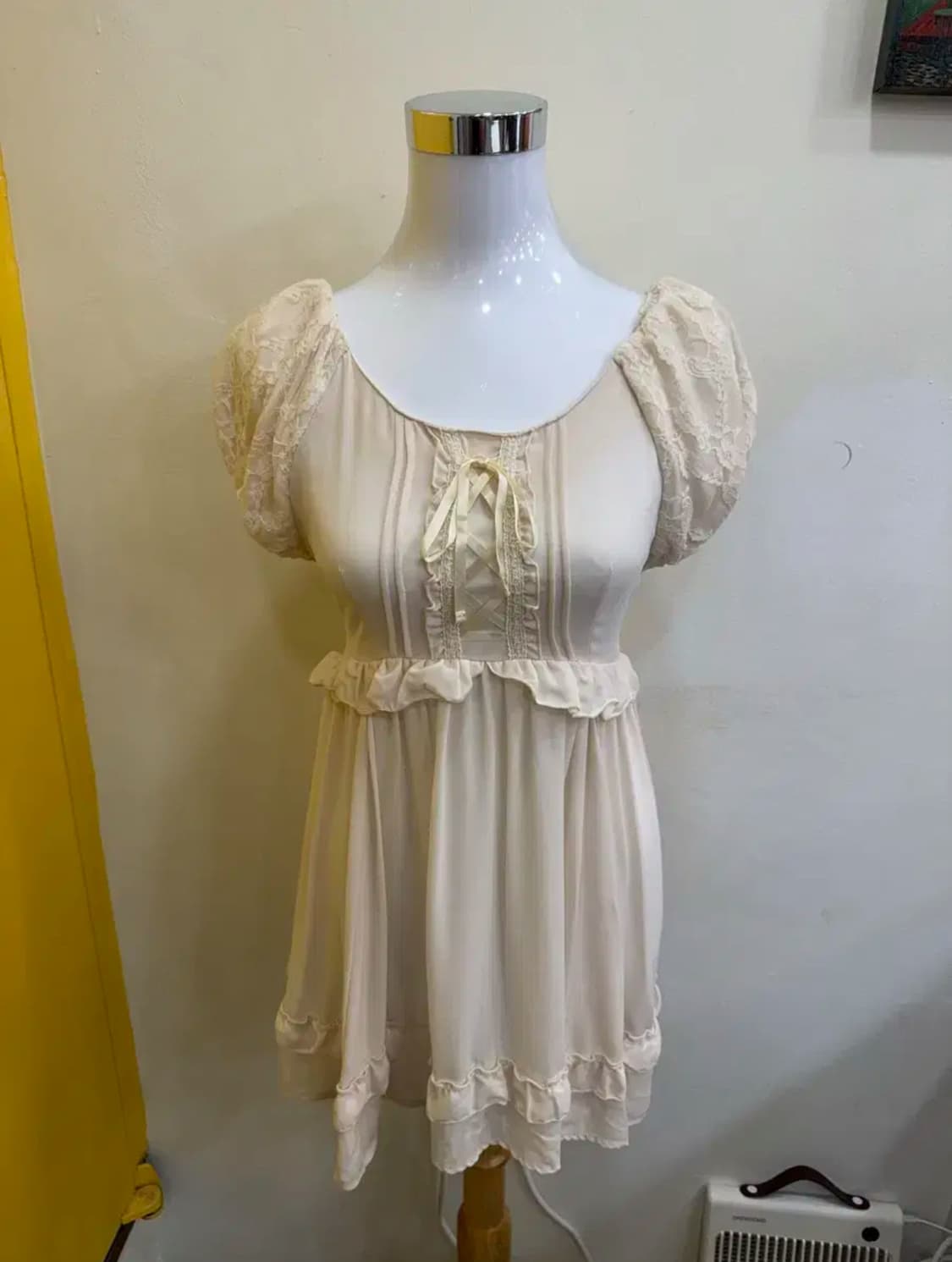 🌸 AXES Femme (엑시스팜) 레이스 퍼프 리본 원피스 🌸  상품이미지1