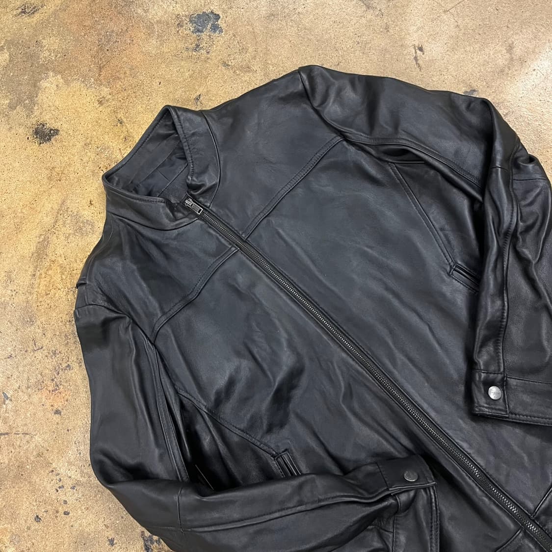 [정품/M] POLICE 블랙 가죽 남성 자켓 b19 상품이미지1