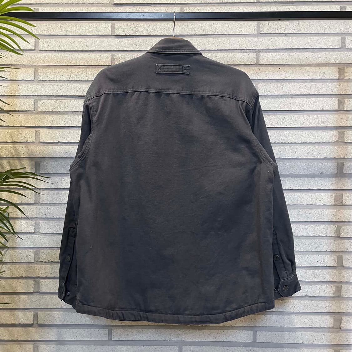 워크 셔츠 자켓 기모안감 투포켓 스냅버튼 디테일 그레이 상품이미지3