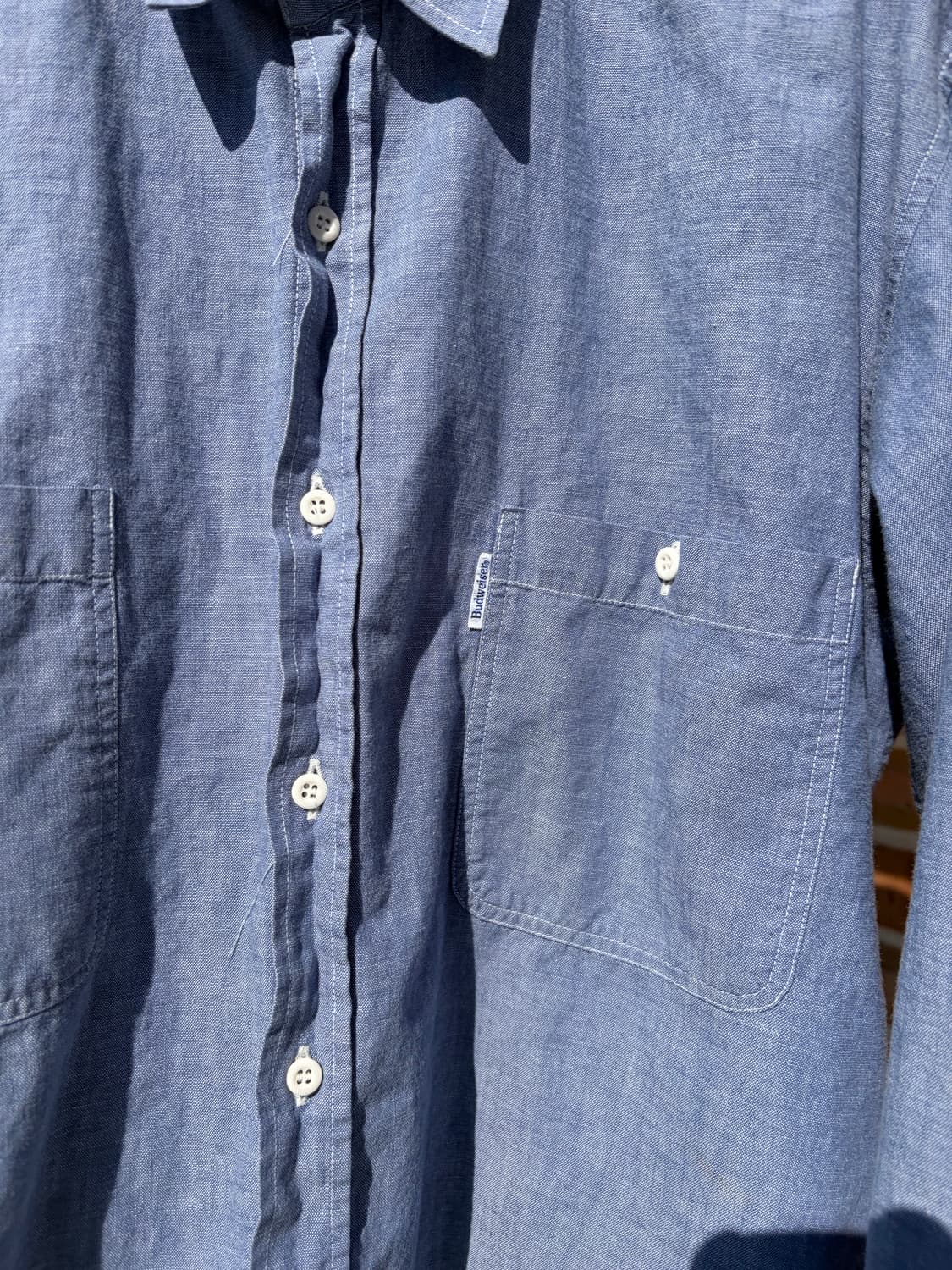 80-90s 버드와이저 샴브레이 워크 셔츠 MADE IN JAPAN 상품이미지4