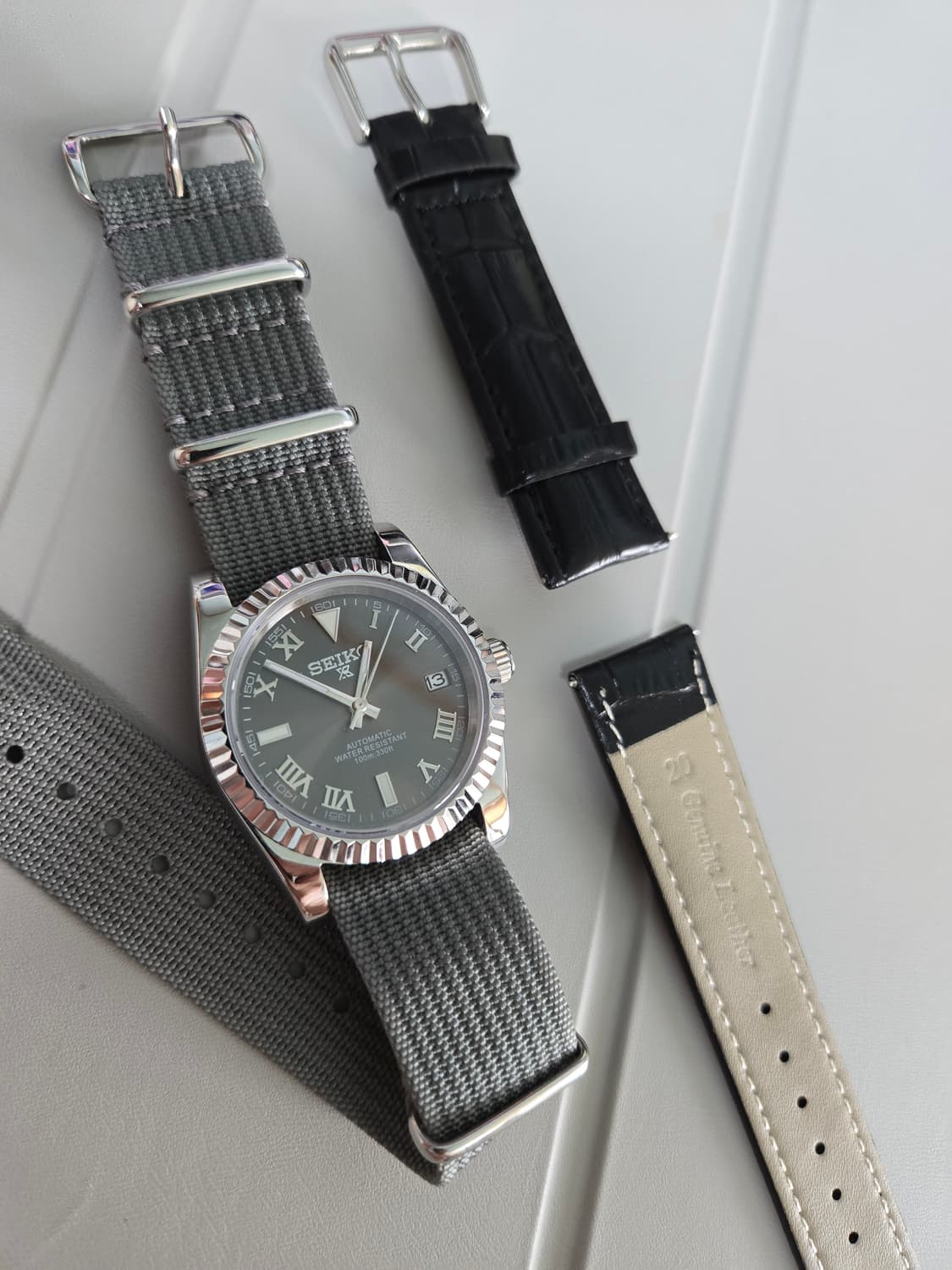 세이코 SEIKO 로만 그레이 플루티드 MOD NH35 오토매틱 상품이미지7