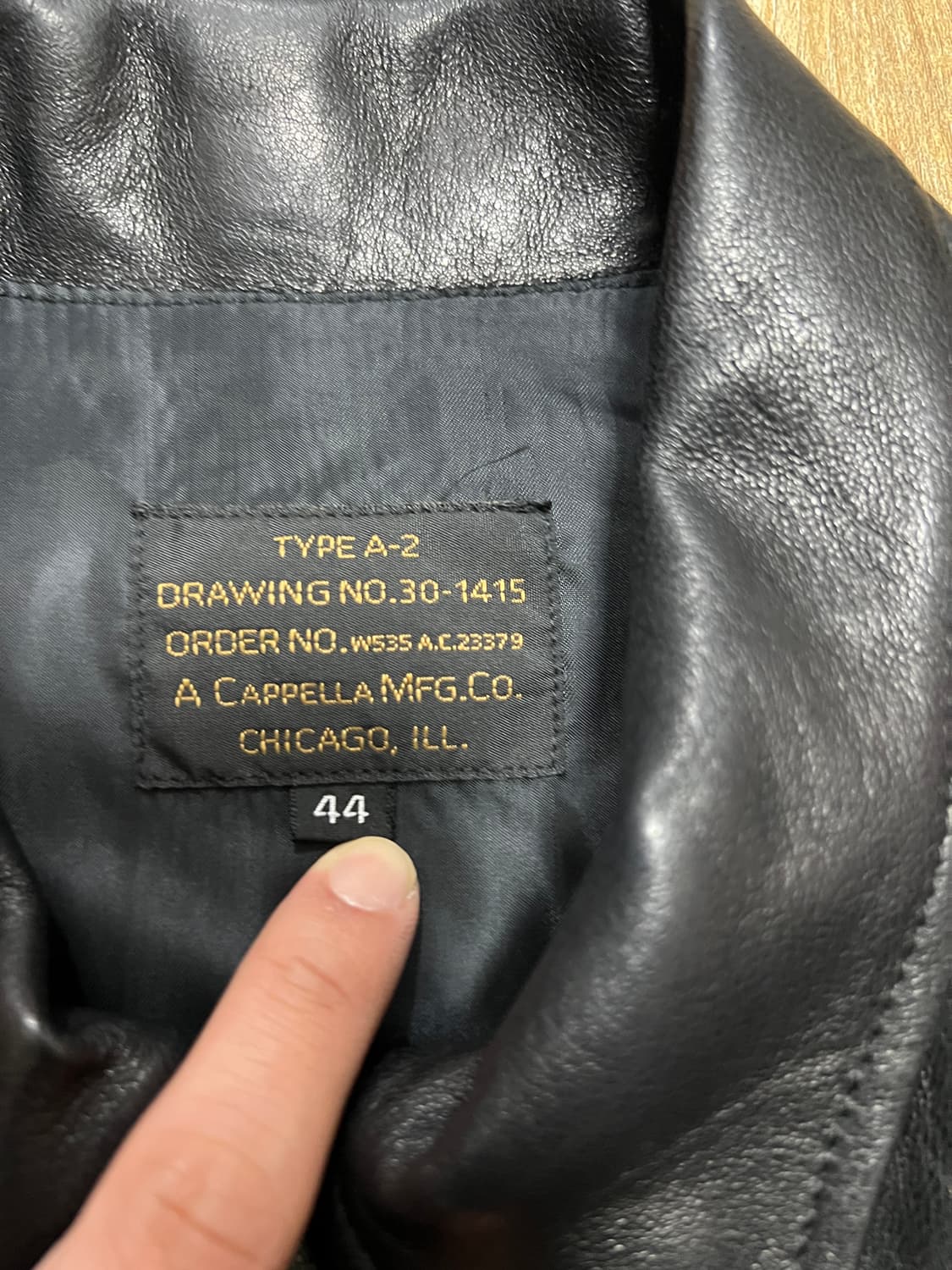 택포35) 아카펠라클로딩 램스킨 A-2자켓 44 양가죽 a2 상품이미지3