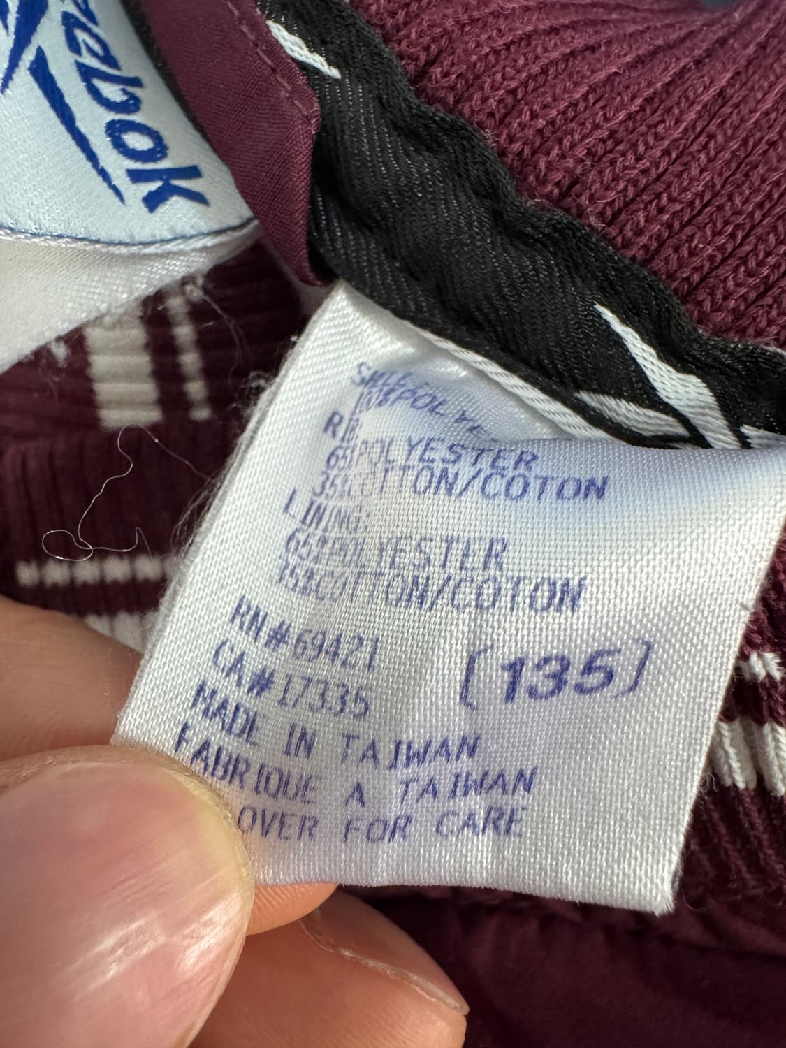 희귀!! 리복 90s 올드스쿨 버건디 웜업 맨투맨 XL ~ 2XL 상품이미지4