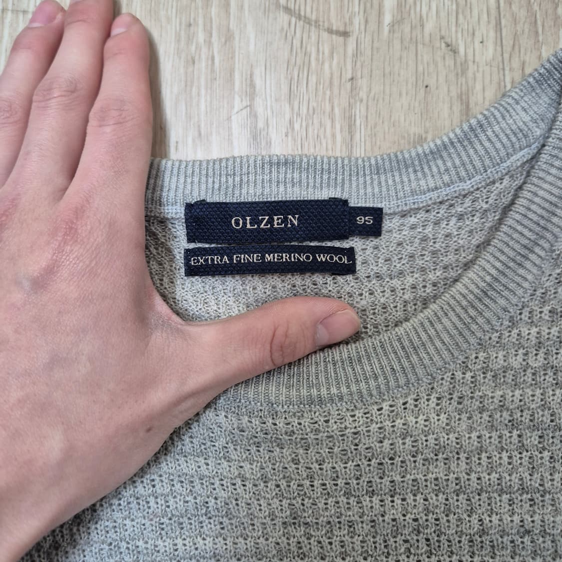 올젠 메리노 울 라운드 니트 M(95) 상품이미지4