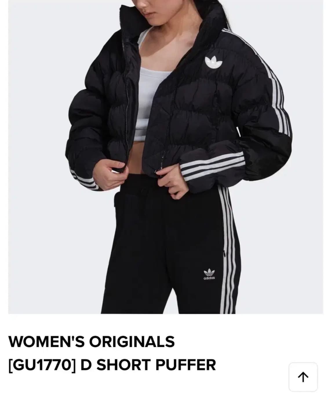 아디다스 여성용 숏 패딩 블랙 상품이미지1
