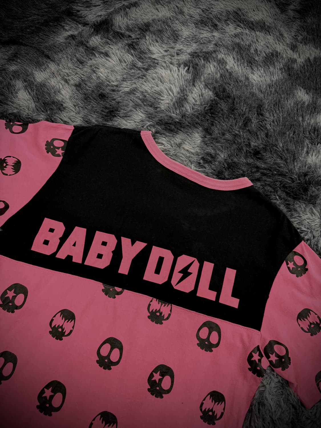 Baby Doll 스컬 패턴 핑크 반팔 티셔츠 상품이미지8