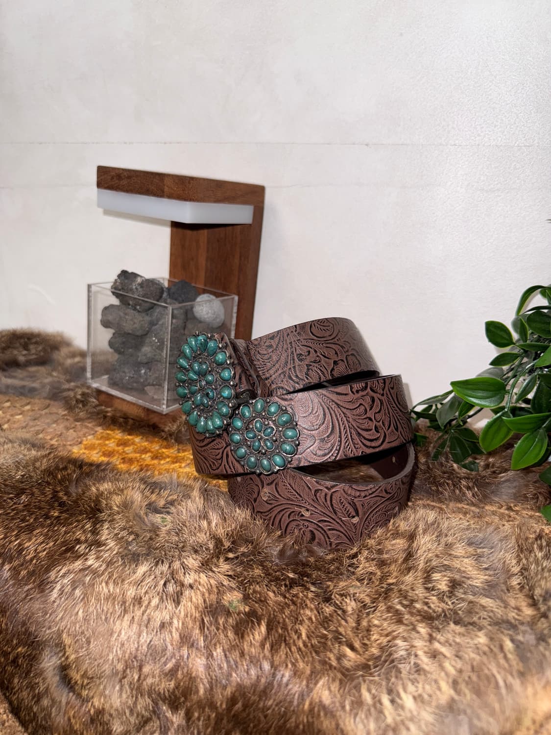 Brown oriental gemstone buckle belt 상품이미지3