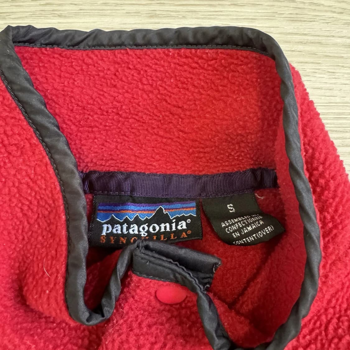 90s 파타고니아 신칠라 스냅-T 레드/블랙 자메이카 상품이미지3
