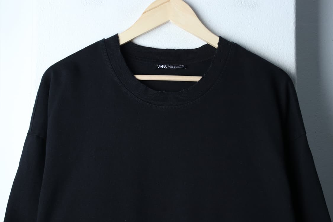 (XL-2XL) 자라 반팔 티셔츠 빅사이즈 블랙 무지 그런지-H31730 상품이미지3