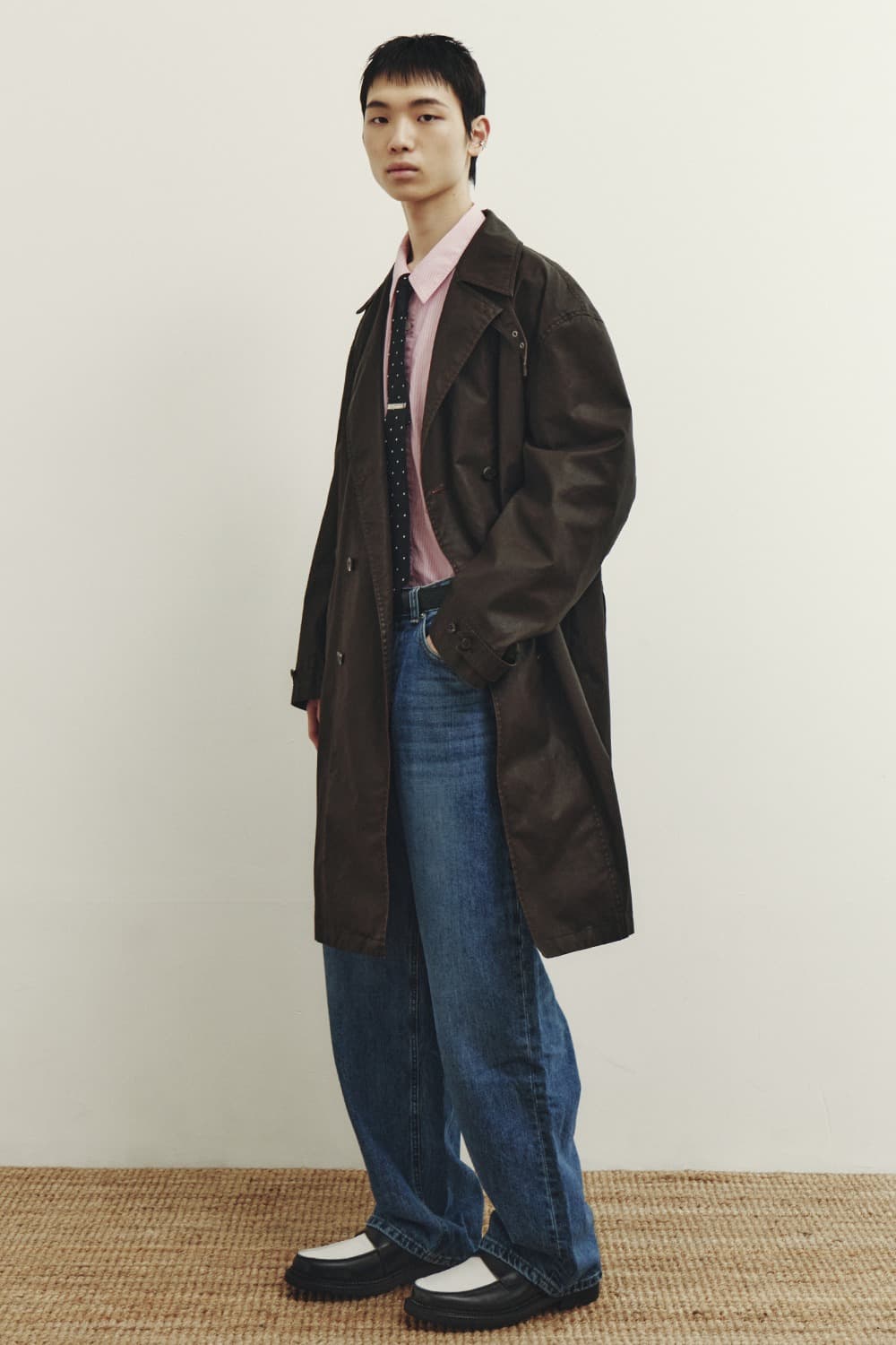 새상품 youth Coated Double Breasted Coat M 상품이미지2