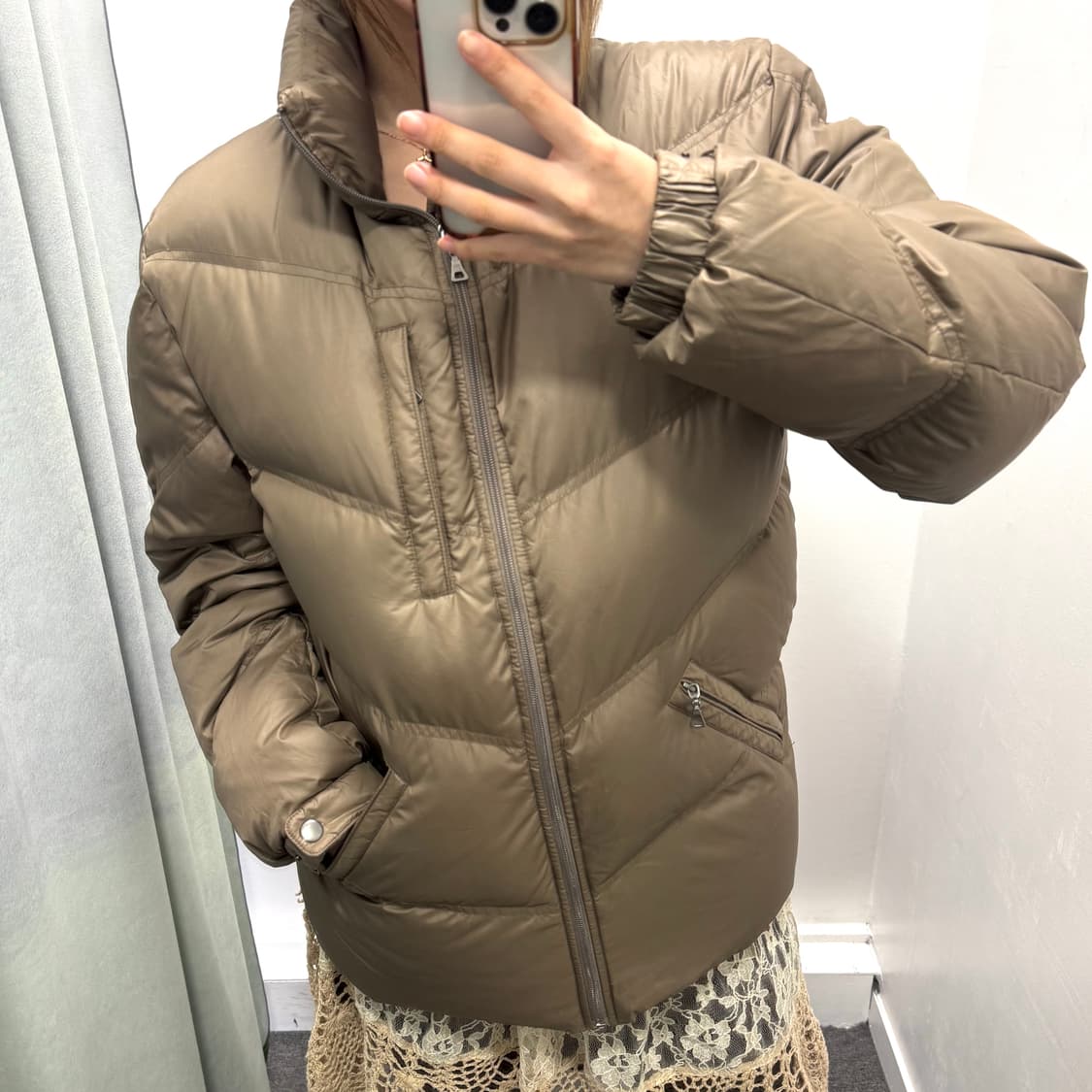 브라운 다운 패딩 상품이미지1