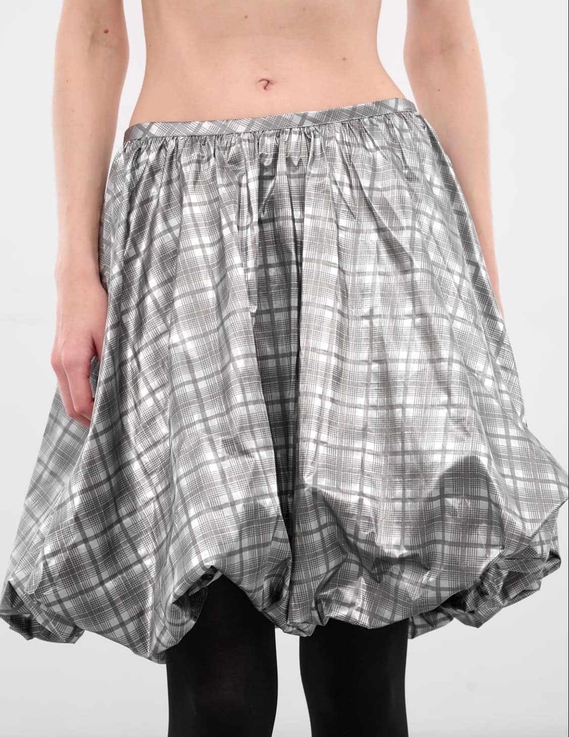 (S,M) 애슐리 윌리엄스 멜로 체크 퍼프 스커트 상품이미지1