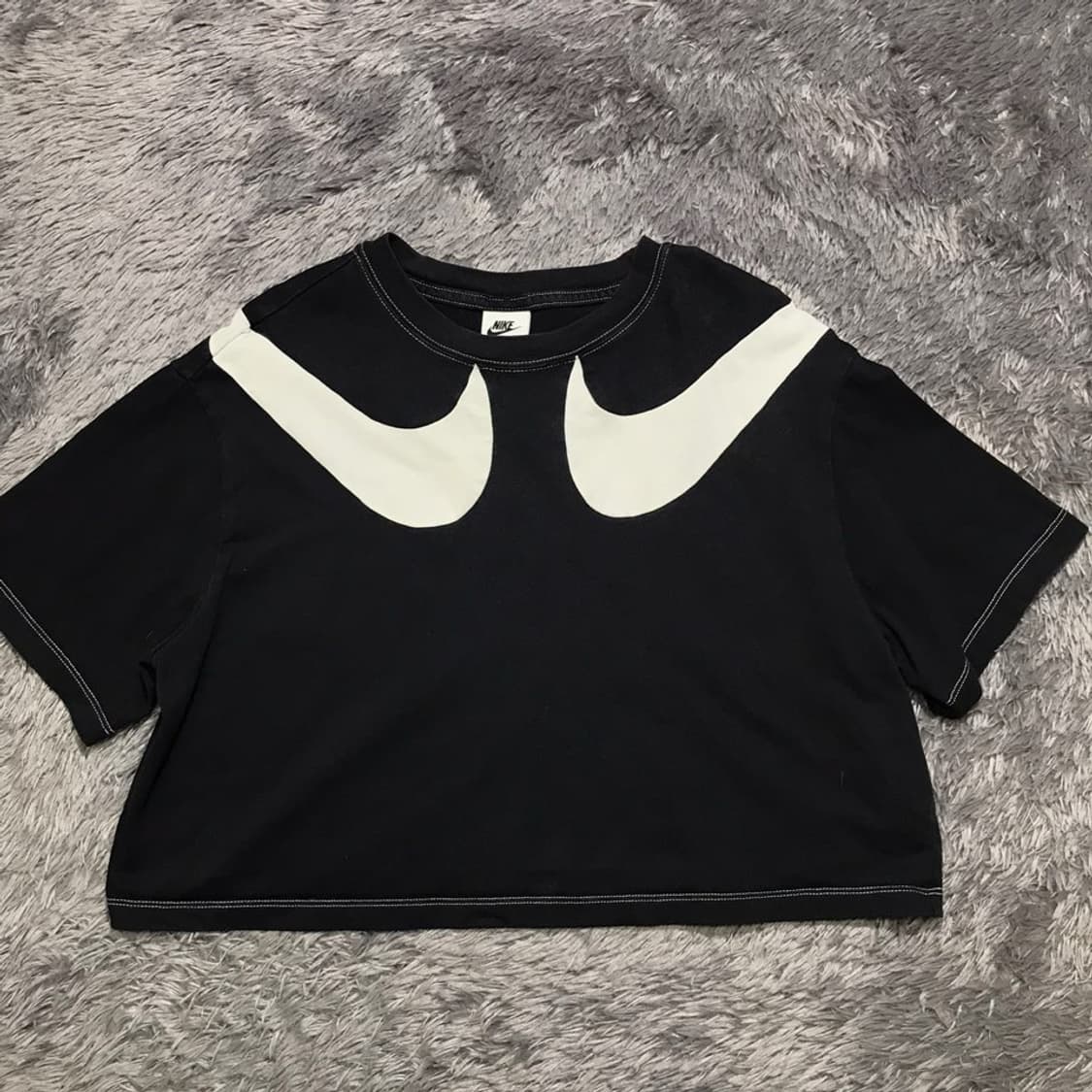 [[여성 L, A급] 나이키(NIKE) 더블 스우시 크롭 반팔티@510 상품이미지2